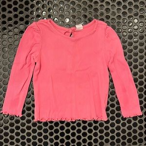 Gap Baby Pink Ribbed Long Sleeve Crew Neck T-Shirt Girls Sz 2T